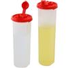 SIGNORA WARE Set di 2 bottiglie per olio e aceto, grandi bottiglie dispenser per olio d'oliva, contenitori in plastica per condimenti, coperchi ermetici a tenuta stagna, beccuccio antigoccia, bocca