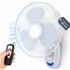 BAKAJI Ventilatore da Parete con Telecomando, 40 cm, 5 Pale, 65 Watt, 3 Livelli di Velocità, Oscillazione Laterale Automatica, Bianco