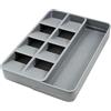 TIANHENGMart Portautensili da cucina, organizer per cassetti, organizer per posate da cucina estraibile, contenitore multiuso per riporre forchette, cucchiai, utensili da cucina (portaposate grigio)