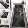SGLGSTORE Tappeto Passatoia per Corridoio Antiscivolo Tappeto Cucina Lavabile Nero Grigio Geometrico 40X400CM Tappeti Runner Soggiorno Tappetino zerbino al metro Si pulisce con il mocio è Antisfilo tappeti
