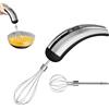 Generico Sbattitore elettrico a 5 velocità con doppia frusta in acciaio inossidabile, design ricaricabile, sbattitore elettrico portatile senza fili per cucinare torte