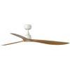 FARO BARCELONA Faro Outwood Ventilatore da soffitto grande a 3 pale bianco opaco, legno di quercia IP44