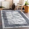 rugsx Tappeto moderno lavabile ANDRE per la camera dei bambini, il soggiorono, la hall, la moquette lavabile in lavatrice, Marmo, Greco, antiscivolo - nero/bianco 160x220 cm