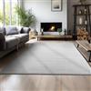 Teppium Tappeto per Soggiorno 200x300 (200x290 cm) Argento Lavabile, Pelo Corto, Moderno Design Monocromatico - Tappeto Lavabile Antiscivolo Extra Morbido e Fluffy per Cucina, Camera da Letto