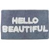 INTRECCI Tappeto Rettangolare 50x80 cm in Spugna Hello Beautiful Blu, Tappetino Multiuso in Cotone Pelo Corto Bagno Materassino Scendidoccia Camera Soggiorno
