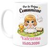 Tassenliebling Cupdarling - Comunione Tazza personalizzabile - Prima Comunione - Idea Regalo per Bambini - Ceramica 330ml - Ragazza (Bianco)