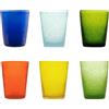 Memento Bicchieri Acqua Colorati Amalfi Set 6 Pezzi 250ml Pasta di Vetro