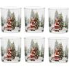 COSE DA CASA 6 Bicchieri in vetro decoro natalizio rosso decorazione albero e babbo natale per una tavola festosa addobbi di casa cl25 idea regalo
