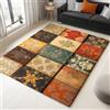Generico Tappeto Salotto Fiori Di Puzzle Vintage 120x180cm Tappeti Soggiorno Antiscivolo Lavabile, Tappeto Pelo Corto per Camera da Letto Sala da Pranzo Tappeti Decor Interno