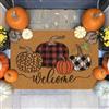 Generic Zerbino di benvenuto con zucca di Halloween, con cocco di cocco, tappetino da ingresso per esterni e interni, retro in gomma antiscivolo, perfetto per le vacanze autunnali, 50 x 80 cm