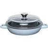 Riess, 0048-028, padella con coperchio in vetro, 24 cm, SKY BLUE, LBH 32,3 x 25,3 x 12,9 cm, peso 2,011 kg
