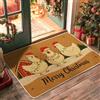 Generic Zerbino con galline, cappello di Babbo Natale rustico con luci di Natale, lavabile, a basso profilo, per ingresso, portico, bagno, ufficio, 73 x 43 cm