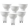 LEDLUX Lampada Led GU10 5W 220V 400 Lumen, Angolo 110 Gradi,Diffusore Opale (6 Pezzi, Bianco Freddo 6400k)