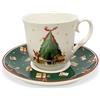 Nuvole di Stoffa Tazza da tè con piattino Natalizia in Porcellana Carol 6293
