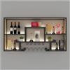 LIJBDDM Portabottiglie da Parete, Portabottiglie Moderno in Stile Industriale, Nero, 100/120 X20 X80cm, A Parete