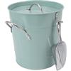 Greensen Secchiello per Ghiaccio con Coperchio e Paletta, Doppia Parete Termico, per Champagne o Vino, 19,5 x 20,5 x 16 cm, Blu