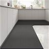Treer Tappeto Cucina Antiscivolo Lavabile,Tappeto per Cucina in Diatomite Moderni Forma a L Tappetino Assorbente Resistente allo sporco per Camera da Letto Ingresso (Grigio scuro,100x150x45cm)