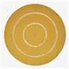Homescapes - Tappeto rotondo senape, 120 cm, tappeto all'uncinetto/tappetino in cotone in stile retrò con motivo a anelli, tappeto piatto per camera da letto, soggiorno, corridoio o cucina, giallo