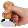 HERCHR HERECHR Tamper per caffè 53mm, Barista Caffettiera da espresso con manico in legno e base piatta in acciaio inox 304, Pressino Espresso