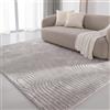 Interiyou Tappeto salotto pelo corto Cannes - 200x300 cm Grigio - Stile boho scandinavo con effetto 3D alto-basso - Piatto con motivo geometrico