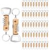 Customaster 50 Pezzi Portachiavi Apribottiglie Personalizzato, Cavatappi Personalizzato in Legno, Bomboniere Matrimonio, Incisione su Entrambi i Lati con Nomi e Lloghi