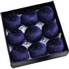 WheatThrive Set di palline decorative natalizie, 8 cm, 9 pezzi, in velluto satinato, per albero di Natale (blu)