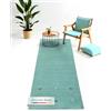 carpetfine Tappeto di lana Gabbeh Uni passatoia Turchese 60x180 cm | Tappeto moderno per soggiorno e camera da letto