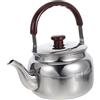 Mikikit Teiera in Acciaio Inox 2000ml Manico Ergonomico per Fornelli a Gas | Capacità Grande da 2000ml, Finitura Argento, Manutenzione Semplice, per Casa e Cucina