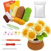 Manillefu Kit di fiori all'uncinetto per principianti con tutorial dettagliati, perfetto per progetti creativi (piantagione di girasole)