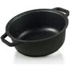 RISOLI' Risoli 00097BIPIN/24 Casseruola Con Coperchio Blackplus, Diametro 24 cm, 3.50 Litri, Spessore 7.20 mm, Rivestimento ELDIAMANT Profile, Alluminio Pressofuso, Per tutti i i piani di cottura
