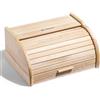 Forgast Portapane Legno Grande, Dimensioni 38x29x18 cm, Contenitore per il Pane, Legno di Faggio Naturale di Alta Qualità, con Coperchio e Sportello Frontale, Ecologico