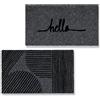 Astra Zerbino esterno Set misto Hello + Grafico 45x75 cm grigio antiscivolo - Tappeto antisporco robusto - Tappetino per ingresso - Zerbino antisporco