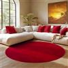 SIMPEX Tappeto Rotondo Rosso 160 cm Tappeto a Pelo Corto Lavabile, Rotondo, Antiscivolo e Morbido, Design Monocromatico Moderno per Soggiorno, Camera da Letto, Cucina e Cameretta
