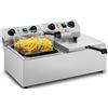 Royal Catering Friggitrice Elettrica con Timer Incorportato RCEF 10DB (2 x 10 L, 230 V, 2 x 3200 W, Acciaio Inox, Plastica)
