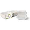 BIOZOYG Box per hamburger con coperchio ribaltabile I 200 contenitori da merenda compostabili in bagassa biodegradabile I Vaschetta per panino quadrata I 200 scatole per asporto 22x18,5x7cm