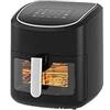Generico Idea Regalo Festa della Mamma, Friggitrice ad Aria MARIANNA, Capacità 5,2 litri, con Finestra Trasparente e Display Digitale, Air Fryer Senza Olio con 9 Programmi, 50-200°, Colore Nero
