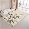 Generico Tappeto Soggiorno Lavabile 60x120 cm Bambù Beige Uccello Tappeto Antiscivolo Interno, Tappeti di Zona Pelo Corto, per Camera da Letto Salotto Sala da Pranzo Ufficio