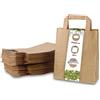 BIOZOYG 250 sacchetti di carta 18 x 8 x 22 cm, sacchetti di carta marrone con manico, sacchetti per la spesa, sacchetti regalo, sacchetti di carta riciclata