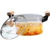 LRTYZBD Pentola in vetro trasparente con coperchio e manico, pentola in vetro borosilicato resistente al calore, per pasta istantanea, noodle, 6 l