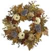 Folpus Ghirlanda autunnale da 45 cm per porta d'ingresso Ghirlanda di foglie artificiali Forniture per feste decorative Albero pendente Ghirlanda autunnale, Foglie Marrone Chiaro