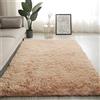 Swsen Tappeto Soggiorno Super Morbido - Tappeti Shaggy Soffice Lato Lavabile - Moderno Tappeto Inferiore Antiscivolo a Pelo Lungo Tappeti a Pelo Lungo 60 x 200CM, Beige