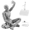 Obelunrp Mini Action Figure Gesti mobili Modello leggero in PVC Supporti per bambole Body-Chan Set con supporto piedistallo per schizzi, pittura, disegno maschile, decorazioni natalizie