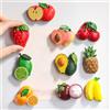 Jipersuo 10 magneti da frigorifero 3D in resina a forma di frutta, divertenti, per frigorifero, lavagne bianche e altri oggetti, giocattoli da scrivania (F, 4 x 5 cm)