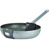 OISE ART STORE Trade Shop - Padella in Alluminio Antiaderente Saltapasta Grigio Pietra ø 34/38cm con Manico Cucina - -Diametro 34cm -