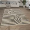 Paco Home Tappeto Salotto Pelo Lungo Shaggy Effetto 3D Etnico Boho Vintage Morbido, Dimensione:120x160 cm, Colore:Grigio 4