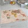 Paco Home Tappeti da gioco a pelo corto colorati per camerette dei bambini con diversi motivi, Dimensione:140x200 cm, Colore:Beige 2