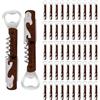 Customaster 50 Pezzi Apribottiglie in Legno con Cavatappi - Bomboniere Matrimonio Originali per Ospiti in Borgogna | Regali Personalizzati con Nome & Multifunzione
