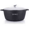 Royalty Line - RL-BS44M - Pentola Antiaderente con Coperchio in Vetro, 23 Litri, 44 cm