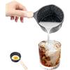Tissting Casseruola Antiaderente, 10cm 280ml Piccola Casseruola Latte con Legno Manico, Padella per Burro Nero Vaso per Salse per Stufa Elettrica in Ceramica Stufa a Gas