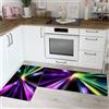 ALTCIRNMD Set Di 2 Tappeti Da Cucina Antifatica,Città Moderna Linee Astratte Impermeabili,Antiscivolo,Tappetini Da Cucina Comodi,Per La Decorazione Della Casa E L'Ufficio